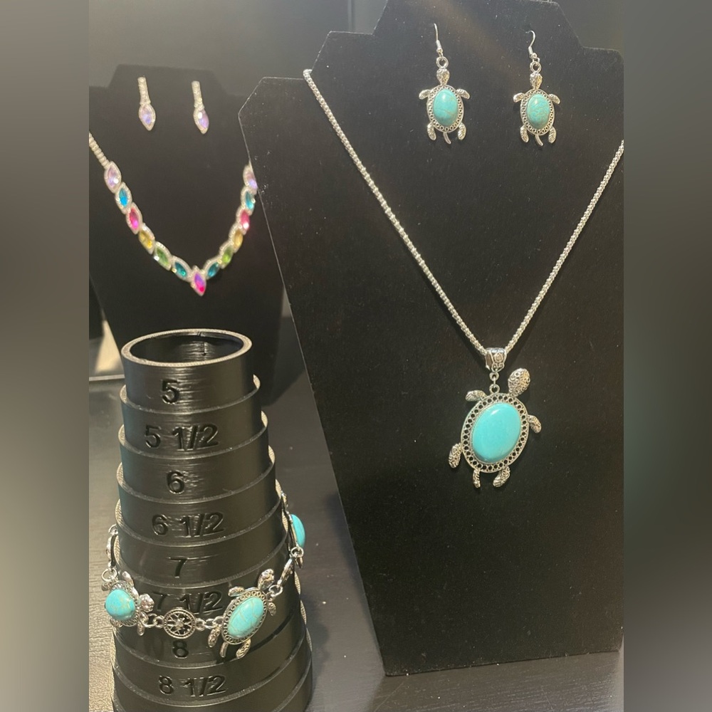 Sterling Silver Turquoise Turtle Jewelry Set